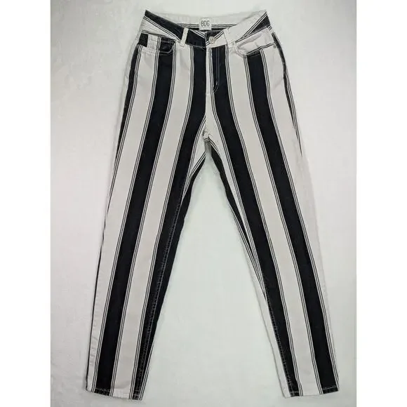 Urban Outfitters Jeans Black White Striped Hight Waisted Mom